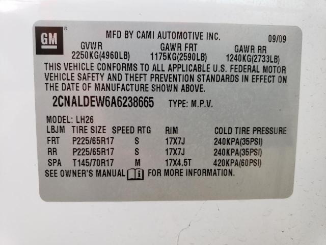 Photo 11 VIN: 2CNALDEW6A6238665 - CHEVROLET EQUINOX LT 