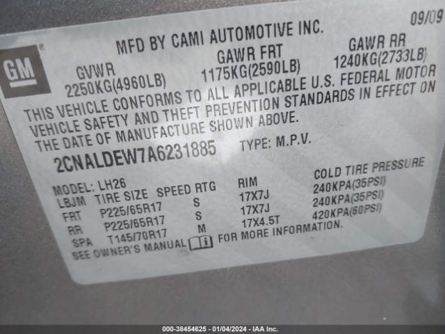 Photo 8 VIN: 2CNALDEW7A6231885 - CHEVROLET EQUINOX 