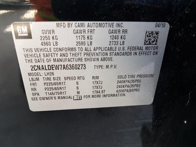 Photo 9 VIN: 2CNALDEW7A6360273 - CHEVROLET EQUINOX LT 