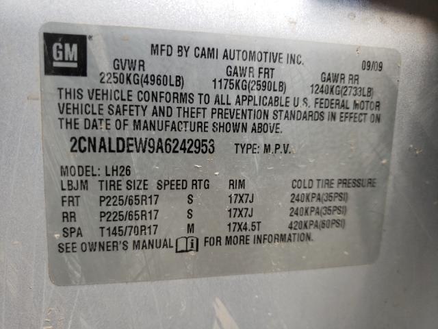 Photo 9 VIN: 2CNALDEW9A6242953 - CHEVROLET EQUINOX LT 