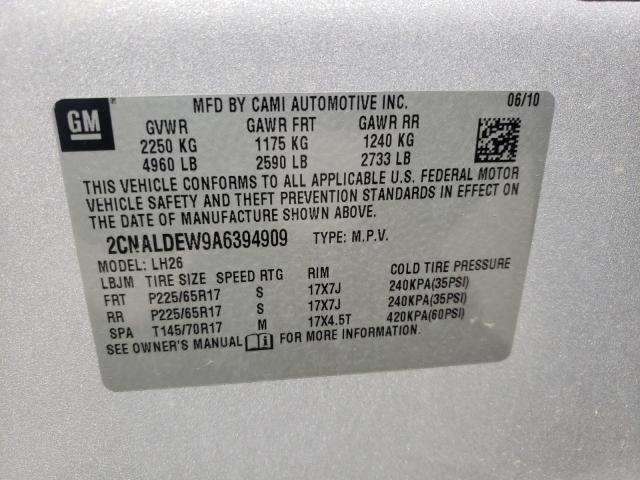 Photo 9 VIN: 2CNALDEW9A6394909 - CHEVROLET EQUINOX LT 