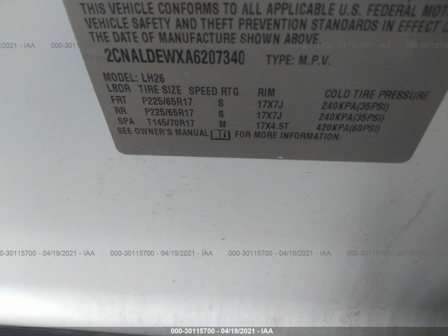 Photo 8 VIN: 2CNALDEWXA6207340 - CHEVROLET EQUINOX 