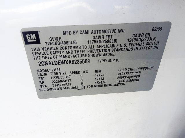 Photo 9 VIN: 2CNALDEWXA6235509 - CHEVROLET EQUINOX LT 