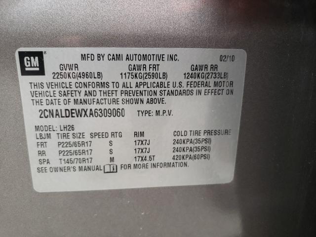 Photo 9 VIN: 2CNALDEWXA6309060 - CHEVROLET EQUINOX LT 