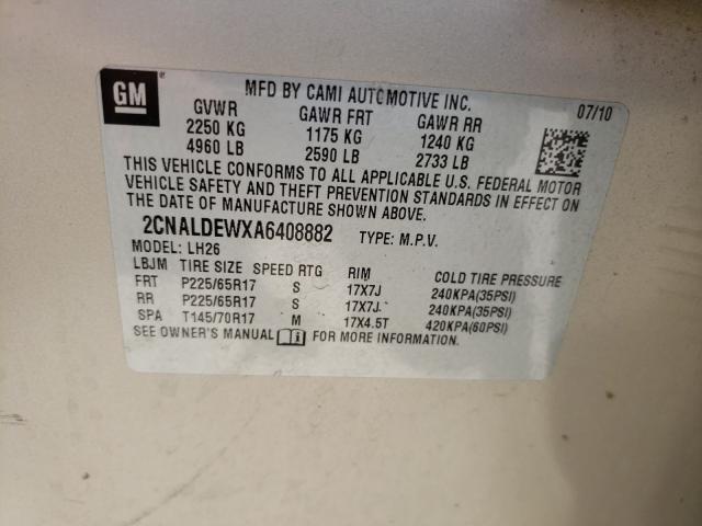 Photo 9 VIN: 2CNALDEWXA6408882 - CHEVROLET EQUINOX LT 