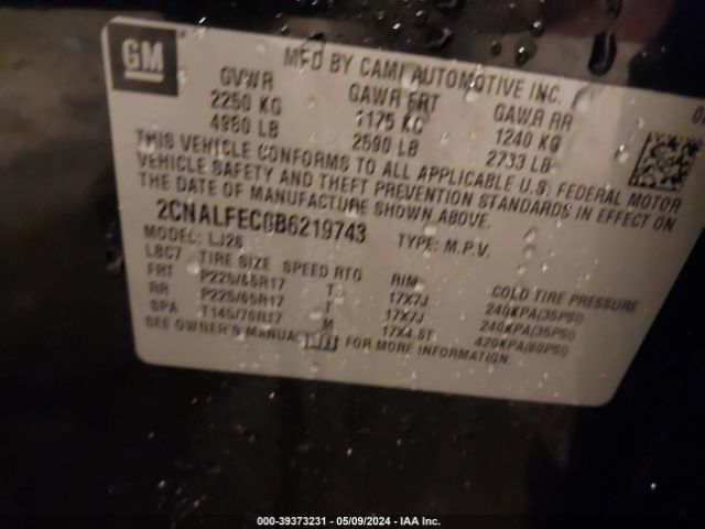 Photo 8 VIN: 2CNALFEC0B6219743 - CHEVROLET EQUINOX 