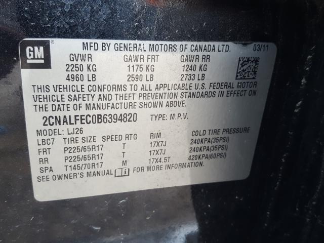 Photo 9 VIN: 2CNALFEC0B6394820 - CHEVROLET EQUINOX LT 