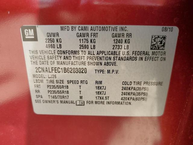 Photo 11 VIN: 2CNALFEC1B6203020 - CHEVROLET EQUINOX LT 