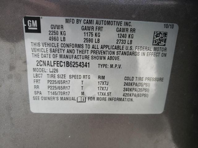 Photo 9 VIN: 2CNALFEC1B6254341 - CHEVROLET EQUINOX LT 