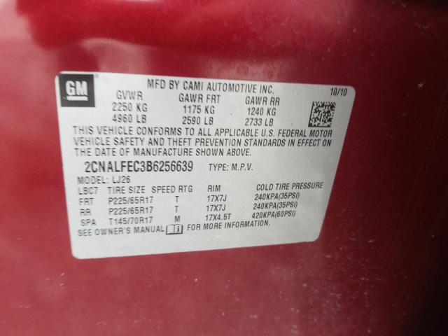 Photo 9 VIN: 2CNALFEC3B6256639 - CHEVROLET EQUINOX LT 