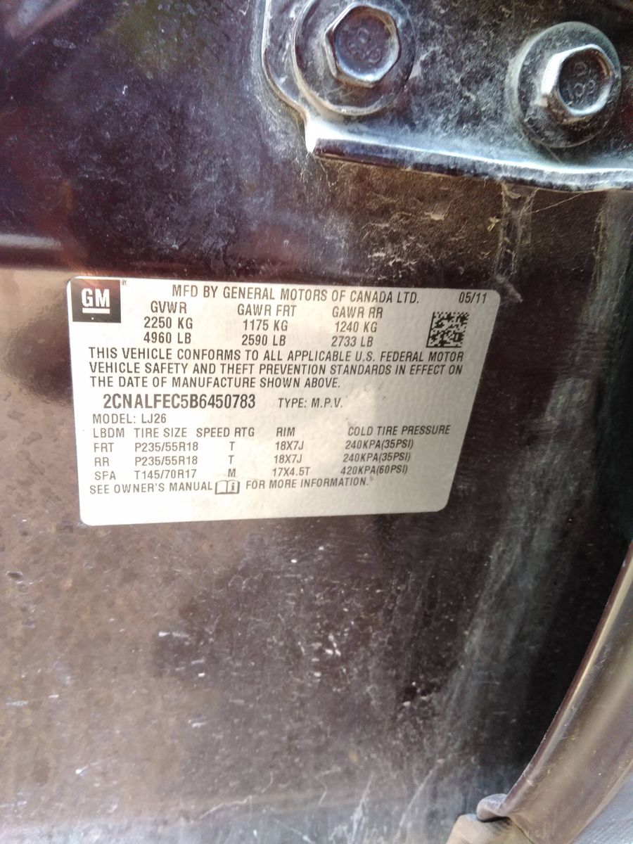 Photo 5 VIN: 2CNALFEC5B6450783 - CHEVROLET EQUINOX FWD 4C 