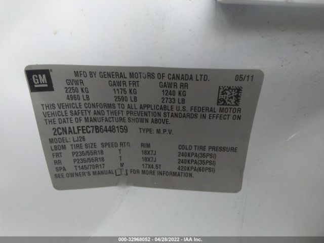 Photo 8 VIN: 2CNALFEC7B6448159 - CHEVROLET EQUINOX 