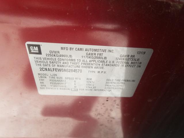 Photo 9 VIN: 2CNALFEW0A6284570 - CHEVROLET EQUINOX LT 