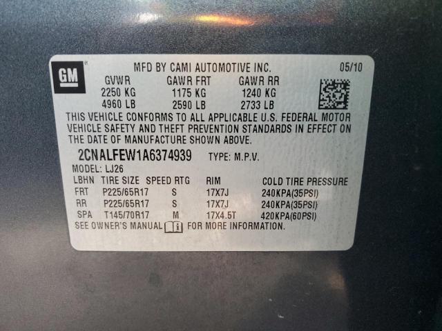 Photo 12 VIN: 2CNALFEW1A6374939 - CHEVROLET EQUINOX LT 