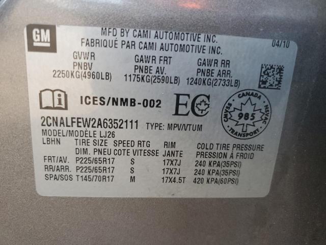 Photo 12 VIN: 2CNALFEW2A6352111 - CHEVROLET EQUINOX LT 