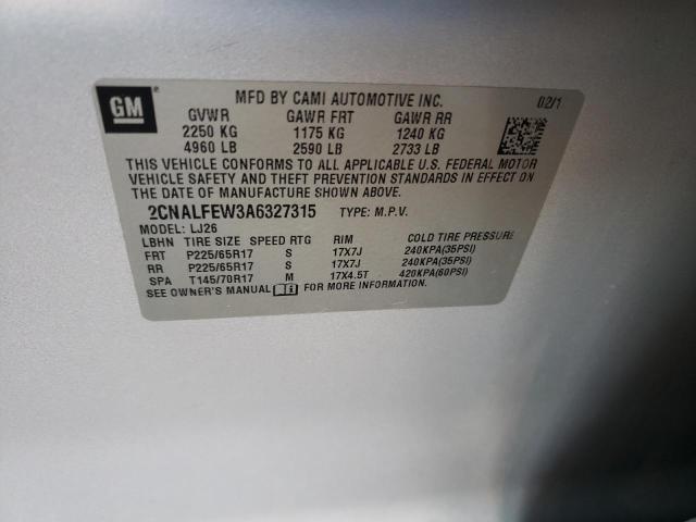 Photo 11 VIN: 2CNALFEW3A6327315 - CHEVROLET EQUINOX LT 