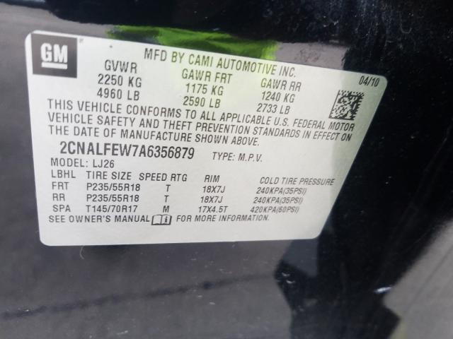 Photo 9 VIN: 2CNALFEW7A6356879 - CHEVROLET EQUINOX LT 