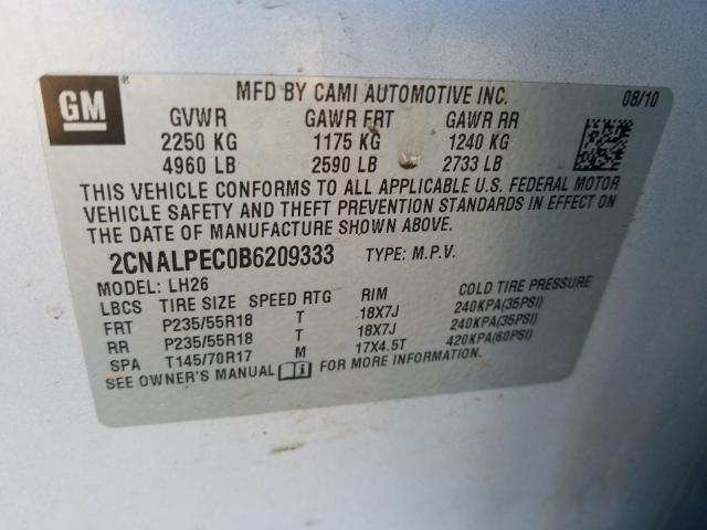 Photo 9 VIN: 2CNALPEC0B6209333 - CHEVROLET EQUINOX 