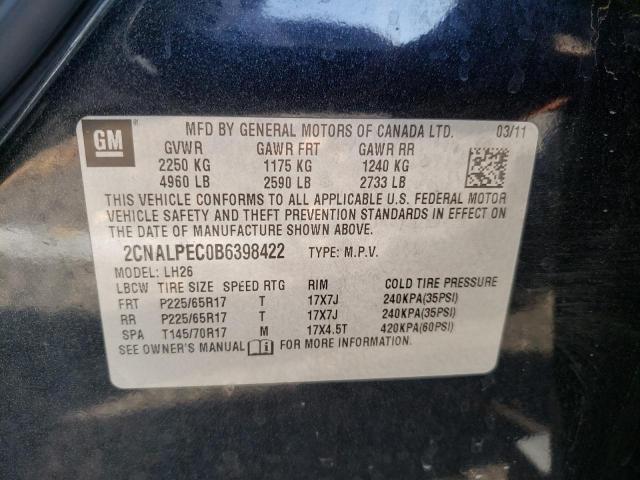 Photo 9 VIN: 2CNALPEC0B6398422 - CHEVROLET EQUINOX LT 