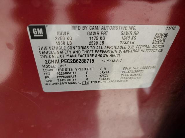 Photo 9 VIN: 2CNALPEC2B6288715 - CHEVROLET EQUINOX LT 