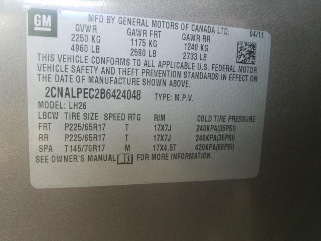 Photo 9 VIN: 2CNALPEC2B6424048 - CHEVROLET EQUINOX LT 