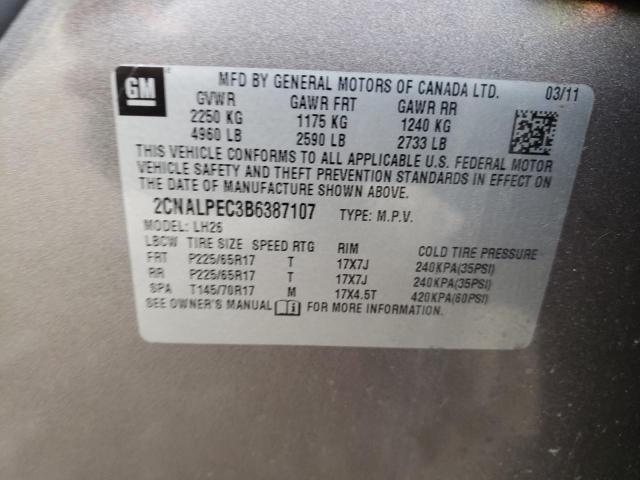 Photo 9 VIN: 2CNALPEC3B6387107 - CHEVROLET EQUINOX LT 