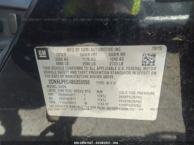 Photo 8 VIN: 2CNALPEC4B6253058 - CHEVROLET EQUINOX 