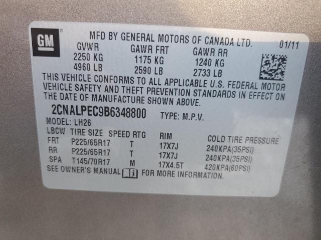 Photo 12 VIN: 2CNALPEC9B6348800 - CHEVROLET EQUINOX LT 