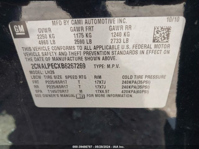 Photo 8 VIN: 2CNALPECXB6267269 - CHEVROLET EQUINOX 