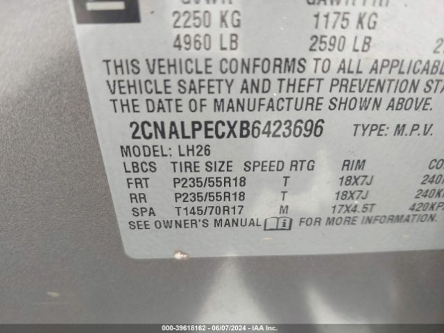 Photo 8 VIN: 2CNALPECXB6423696 - CHEVROLET EQUINOX 