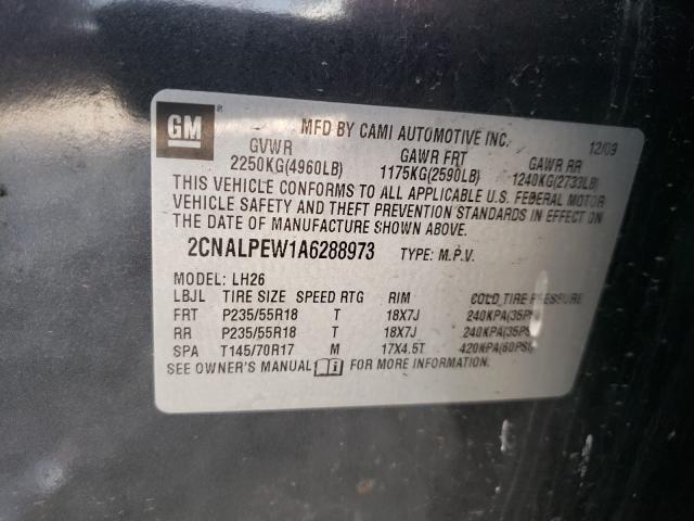 Photo 9 VIN: 2CNALPEW1A6288973 - CHEVROLET EQUINOX LT 