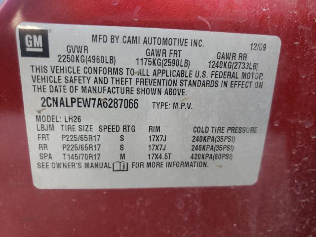 Photo 9 VIN: 2CNALPEW7A6287066 - CHEVROLET EQUINOX LT 