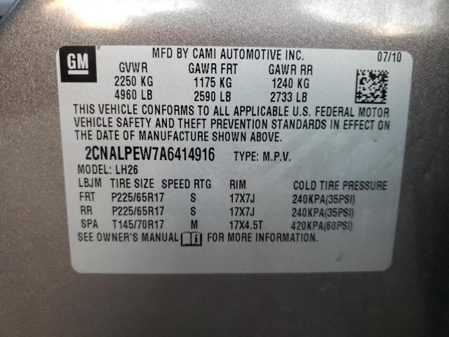 Photo 9 VIN: 2CNALPEW7A6414916 - CHEVROLET EQUINOX LT 