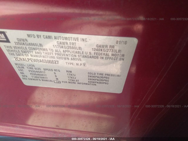 Photo 8 VIN: 2CNALPEW8A6306627 - CHEVROLET EQUINOX 