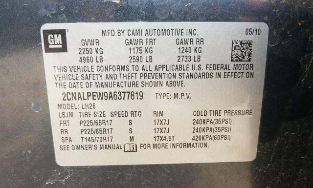 Photo 9 VIN: 2CNALPEW9A6377819 - CHEVROLET EQUINOX LT 