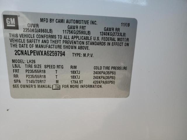 Photo 12 VIN: 2CNALPEWXA6259794 - CHEVROLET EQUINOX LT 