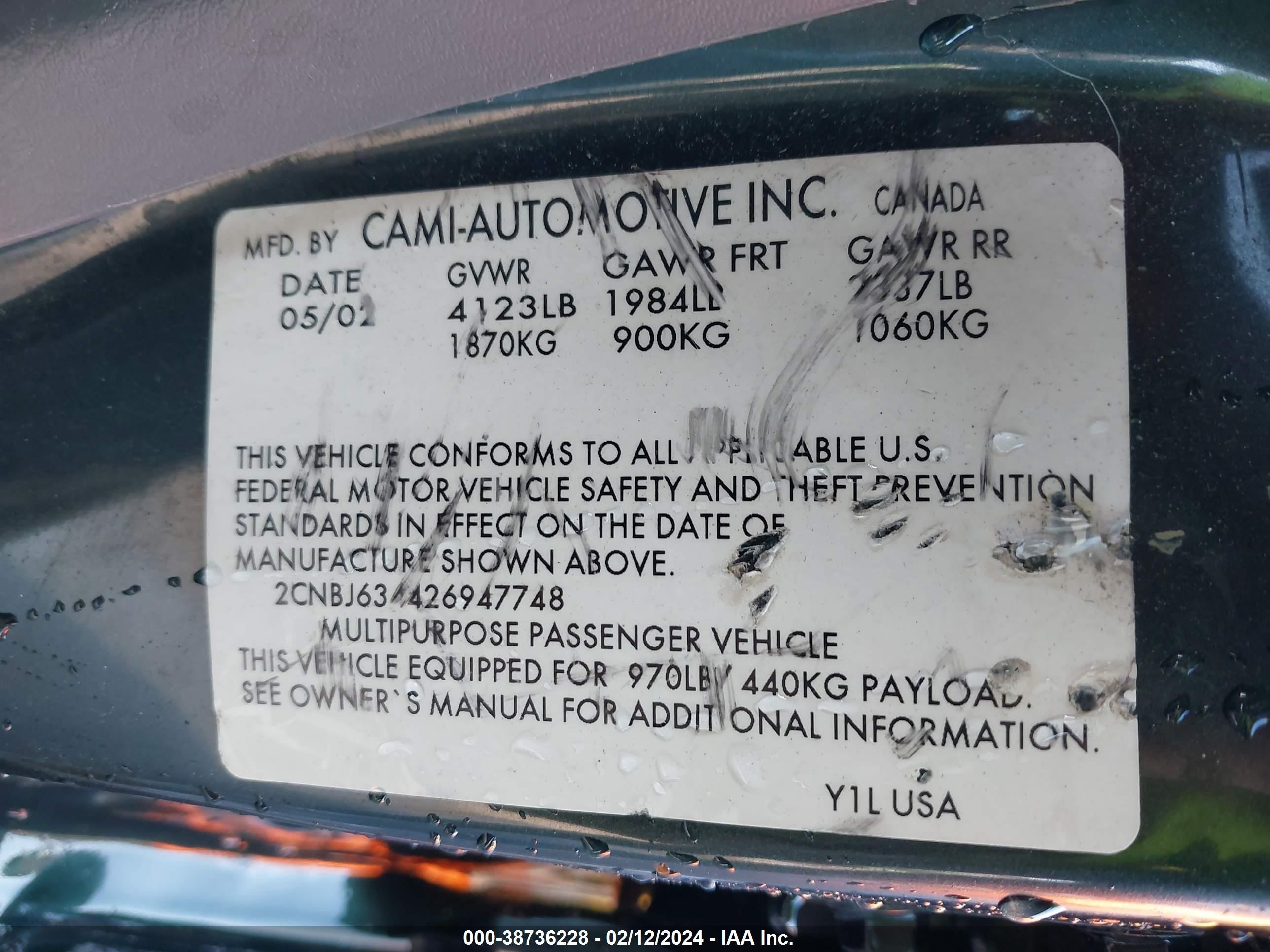 Photo 8 VIN: 2CNBJ634426947748 - CHEVROLET TRACKER 