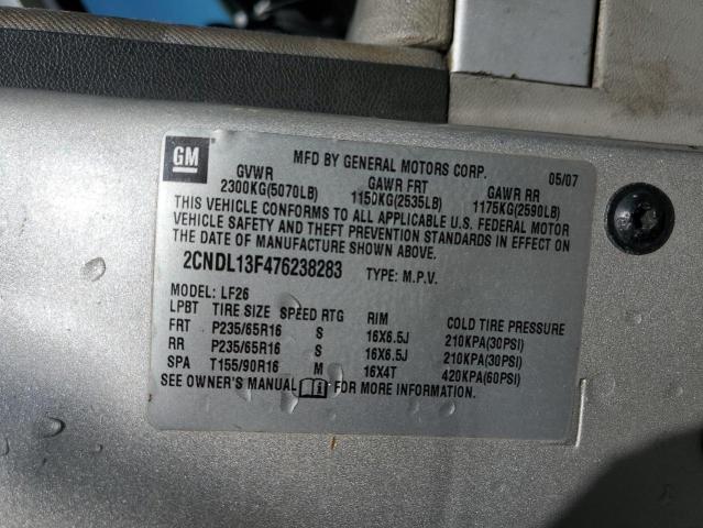 Photo 12 VIN: 2CNDL13F476238283 - CHEVROLET EQUINOX 