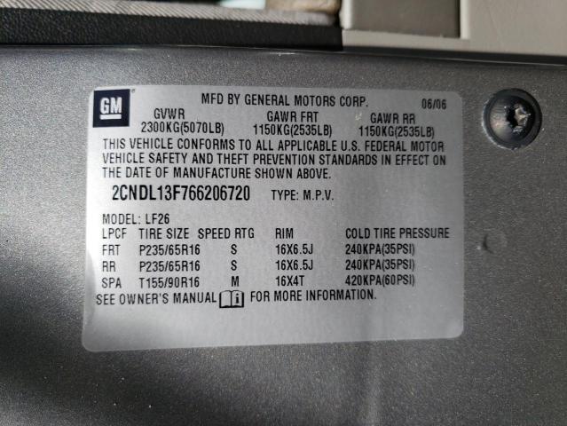 Photo 9 VIN: 2CNDL13F766206720 - CHEVROLET EQUINOX LS 