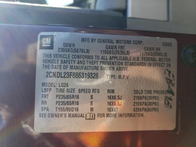 Photo 12 VIN: 2CNDL23F886319326 - CHEVROLET EQUINOX LS 