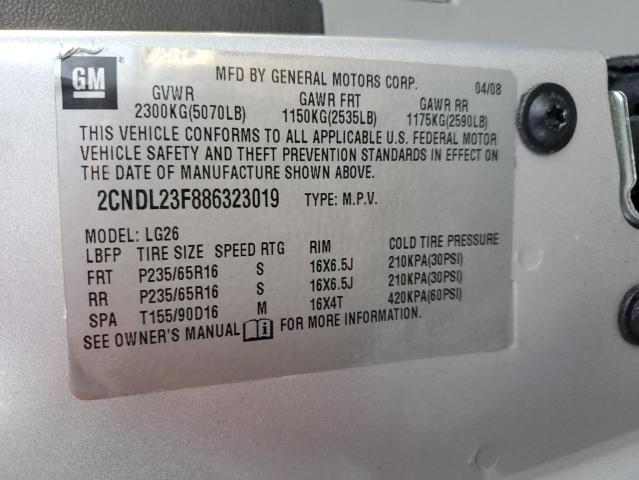 Photo 12 VIN: 2CNDL23F886323019 - CHEVROLET EQUINOX LS 