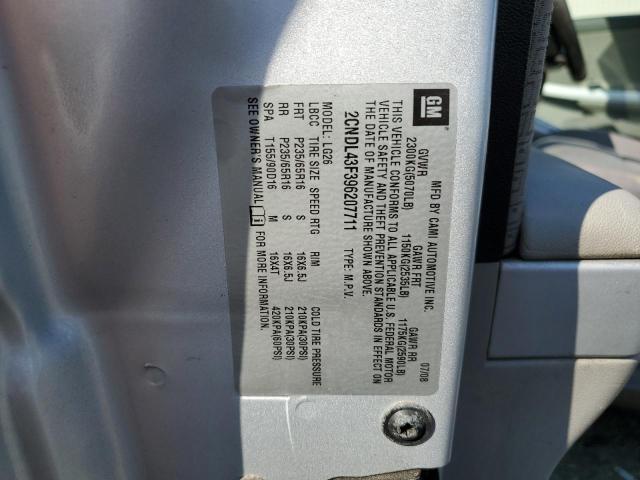 Photo 12 VIN: 2CNDL43F396207711 - CHEVROLET EQUINOX LT 