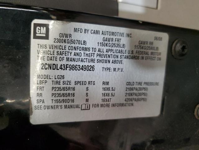 Photo 12 VIN: 2CNDL43F986349026 - CHEVROLET EQUINOX LT 