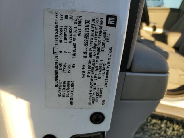 Photo 11 VIN: 2CNDL63F656111819 - CHEVROLET EQUINOX LT 