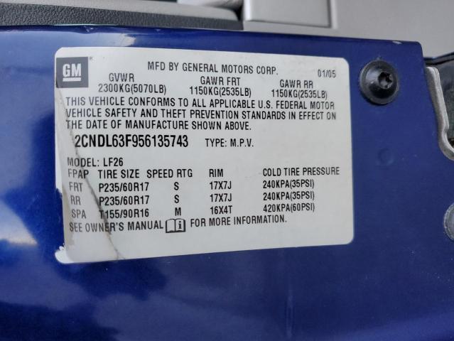 Photo 12 VIN: 2CNDL63F956135743 - CHEVROLET EQUINOX LT 