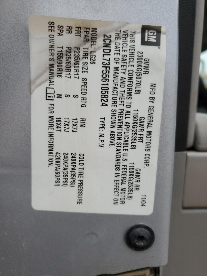 Photo 12 VIN: 2CNDL73F556105824 - CHEVROLET EQUINOX 