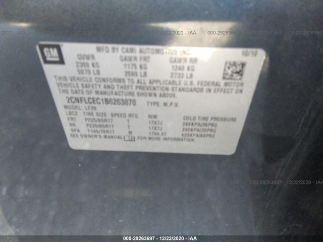 Photo 8 VIN: 2CNFLCEC1B6263870 - CHEVROLET EQUINOX 