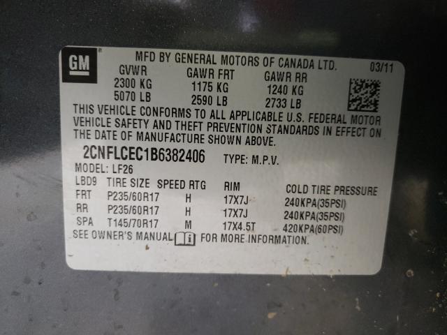 Photo 9 VIN: 2CNFLCEC1B6382406 - CHEVROLET EQUINOX LS 