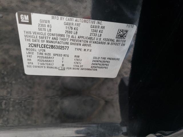 Photo 9 VIN: 2CNFLCEC2B6302577 - CHEVROLET EQUINOX LS 