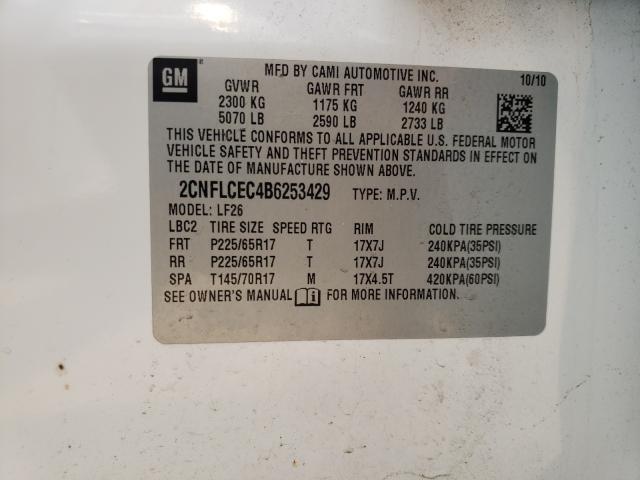 Photo 9 VIN: 2CNFLCEC4B6253429 - CHEVROLET EQUINOX LS 